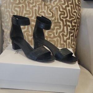 Vince Black Block Heel Sandals